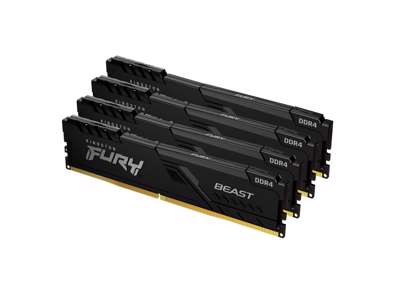 Kingston Technology FURY 16GB 2666MT/s DDR4 CL16 DIMM (Sæt med 4) Beast Black