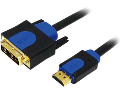 LogiLink CHB3103 videokabel adapter 3 m HDMI DVI-D Sort, Blå