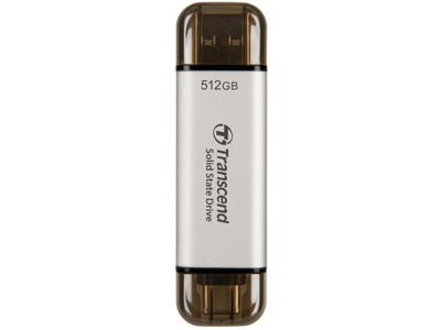 Transcend ESD310 512 GB USB Type-A til USB Type-C 3.2 Gen 2 (3.1 Gen 2) Sølv