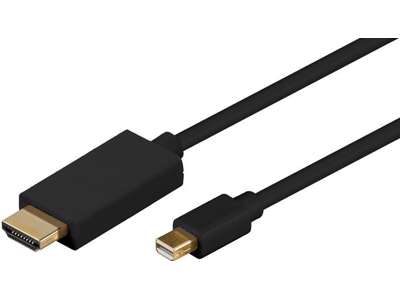 Microconnect MDPHDMI3B videokabel adapter 3 m Mini DisplayPort HDMI Type A (Standard) Sort