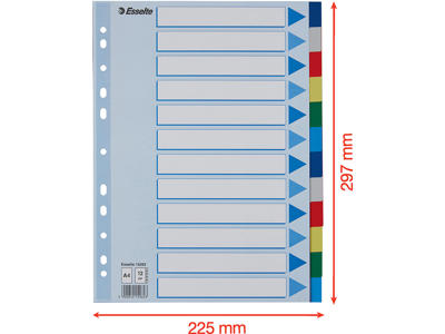 Faneblade, A4, 12-delt, Flerfarvet, Esselte 