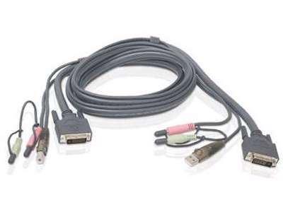 iogear G2L8D02U KVM-kabel Grå 2 m