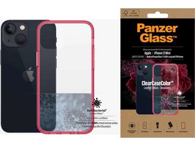 Cover, iPhone 13 Mini, Case, Transparant med Strawberry ramme, PanzerGlass Antibacterial - ClearCase 