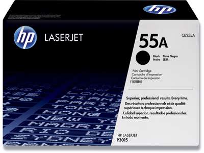 Toner, 55A, Black-sort, 6.000 sider, HP CE255A