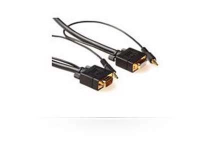 Microconnect MONGH10BMJ videokabel adapter 10 m VGA (D-Sub) + 3.5mm Sort