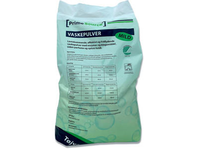 Vaskepulver, Uden parfume/optisk hvidt, 10kg, Prime Source Mild