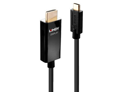 Lindy 43293 videokabel adapter 3 m USB Type-C HDMI Type A (Standard) Sort