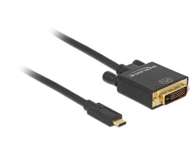 DeLOCK 1m, USB-C/DVI 24+1 USB grafisk adapter 3840 x 2160 pixel Sort