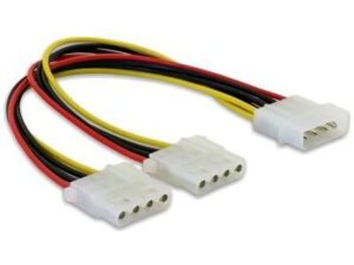 DeLOCK Y-Cable Power > 2x 4pin Molex 0,11 m