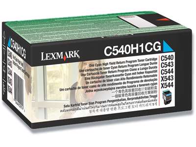 Toner, C540H1CG, Cyan-blå, 2.000 sider, Lexmark 