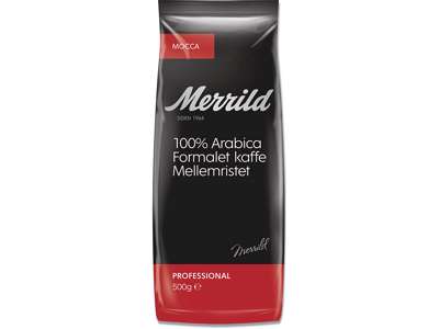 Kaffe, Filter formalet, Mellemristet, 500 g, 1 pose, Merrild Mocca 