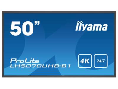 iiyama LH5070UHB-B1 skilte display Digital fladpaneldisplay 125,7 cm (49.5") VA 700 cd/m² 4K Ultra HD Sort Indbygget processer Android 9.0 24/7