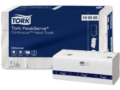 Håndklædeark, 1 lag, Continuous, 4920 ark, Tork PeakServe H5