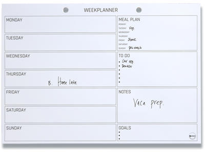 Planlægningsblok, Ugeplan med noter, Engelsk, A4, 52 ark, Naga