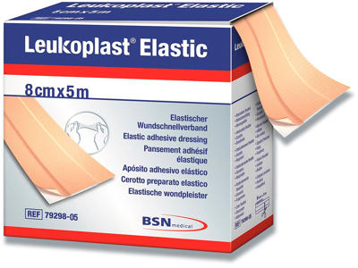 Plaster, Tekstil, 1 rulle, 8 cm x 5 m, Leukoplast Elastic 