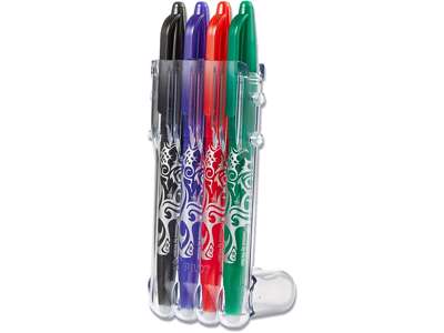 Rollerball gelpen, 0.7 mm, 0.35 mm, Sort, blå, rød, grøn, Pilot FriXion Ball BL-FR7