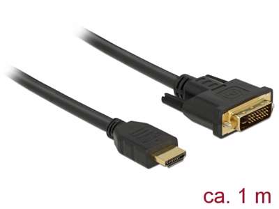 DeLOCK 85652 videokabel adapter 1 m HDMI Type A (Standard) DVI Sort