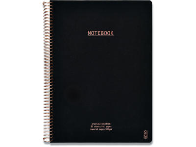 Notesblok, A4, Kvadreret, Black, Kozo Premium