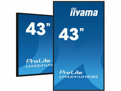 iiyama LH4341UHS-B2 skilte display 108 cm (42.5") LCD 500 cd/m² 4K Ultra HD Indbygget processer Android 8.0 18/7