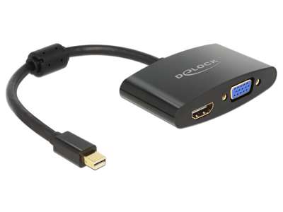 DeLOCK 65553 videokabel adapter 0,18 m Mini DisplayPort HDMI + VGA (D-Sub) Sort