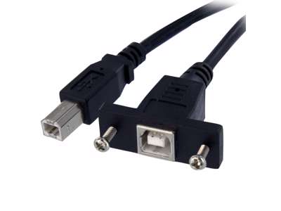 StarTech.com USBPNLBFBM1 USB-kabel USB 2.0 0,3 m USB B Sort