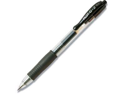 Rollerball gelpen, 0.5 mm, 0.25 mm, Sort, Pilot G-2 Fine BL-G2-5-B