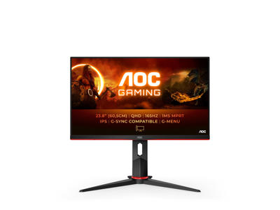 AOC G2 Q24G2A/BK LED display 60,5 cm (23.8") 2560 x 1440 pixel Quad HD LCD Sort, Rød