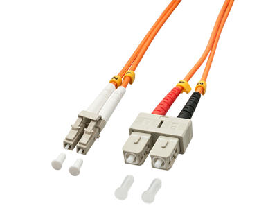 Lindy 1.0m OM2 LC - SC Duplex InfiniBand og fiberoptisk kabel 1 m Orange