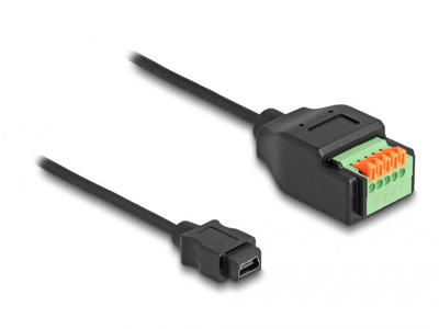 DeLOCK 66252 kabel kønsskifter USB 2.0 Type Mini-B Terminalblok Sort, Grøn