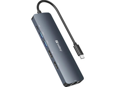 Sandberg 136-43 dockingstation USB 3.2 Gen 1 (3.1 Gen 1) Type-C Grå