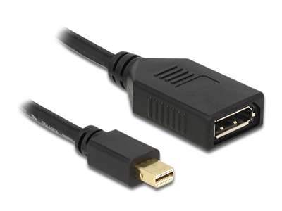 DeLOCK 65554 DisplayPort kabel 0,21 m Mini DisplayPort Sort