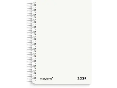 Kalender, 2025, Dag, 1 dag pr. side, Hvid, Mayland