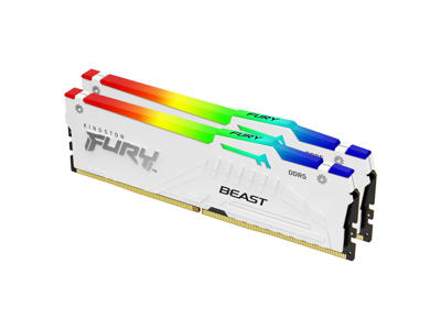 Kingston Technology FURY Beast 64 GB 6400 MT/s DDR5 CL32 DIMM (sæt med 2) White RGB EXPO