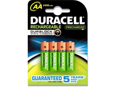 Batteri, AA, 1.2 V, 4 stk, Duracell Rechargeable