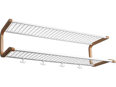 Hattehylde, Anna, L=500 mm hvid/bøg dobbel usamlet, Essem Design DK