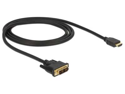 DeLOCK 85582 videokabel adapter 1 m HDMI Type A (Standard) DVI-D Sort