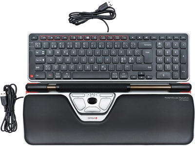 Ergonomisk mus og tastatur, Rullestav, Med bred håndledsstøtte, Contour RollerMouse Red Plus Wired 2024