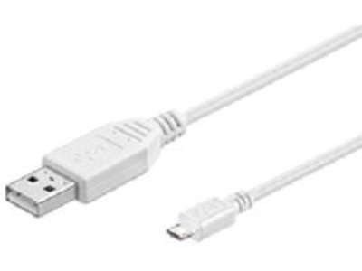 Microconnect USBABMICRO3W USB-kabel USB 2.0 3 m USB A Micro-USB B Hvid