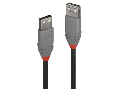 Lindy 36701 USB-kabel USB 2.0 0,5 m USB A Sort, Grå