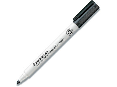 Whiteboard marker, Rund spids, Sort, 1-2 mm, Staedtler Lumocolor 341