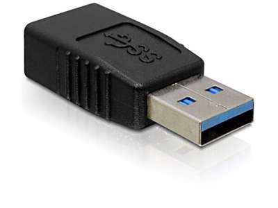 DeLOCK USB 3.0-A Adapter USB-A Sort