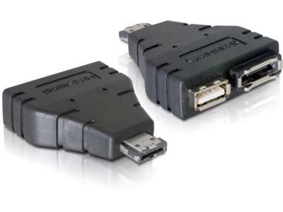 DeLOCK Adapter Power-over-eSATA > 1x eSATA/1x USB 1xeSATA, 1xUSB Sort