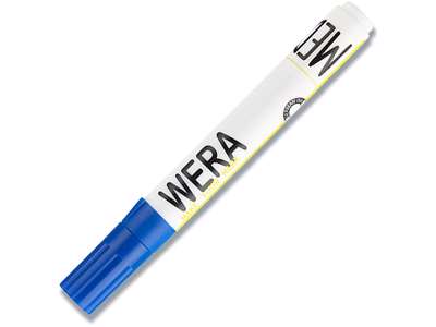 Whiteboard marker, Kantet spids, Blå, 1-4 mm, Wera 