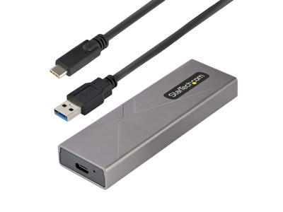 StarTech.com USB-C 10Gbps to M.2 NVMe or M.2 SATA SSD Enclosure - Tool-free External M.2 PCIe/SATA NGFF SSD Aluminum Case - USB Type-C&A Host Cables - Supports 2230/2242/2260/2280