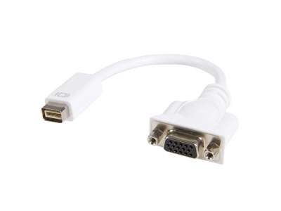 StarTech.com MDVIVGAMF videokabel adapter 0,203 m Mini-DVI VGA (D-Sub) Hvid