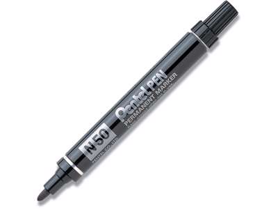 Tekstil marker, Rund spids, 4.3 mm, Sort, Pentel N50