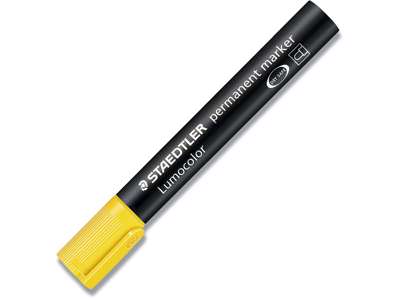 Marker, Rund spids, 2 mm, Gul, Staedtler Lumocolor 352