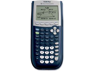 Regnemaskine, Matematik-graf, 16 cifre - 8 linjer, Sølv, Texas Instruments TI-84 Plus