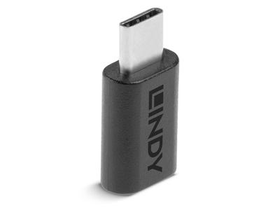 Lindy 41896 kabel kønsskifter USB-C Micro-B Sort