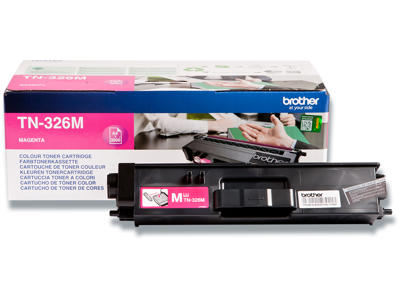 Toner, TN326M, Magenta-rød, 3.500 sider, Brother 